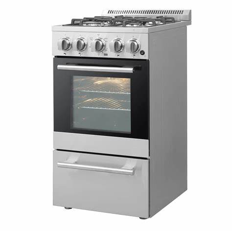 20 Inches Wide Freestanding 4 Burner Stainless Gas Oven